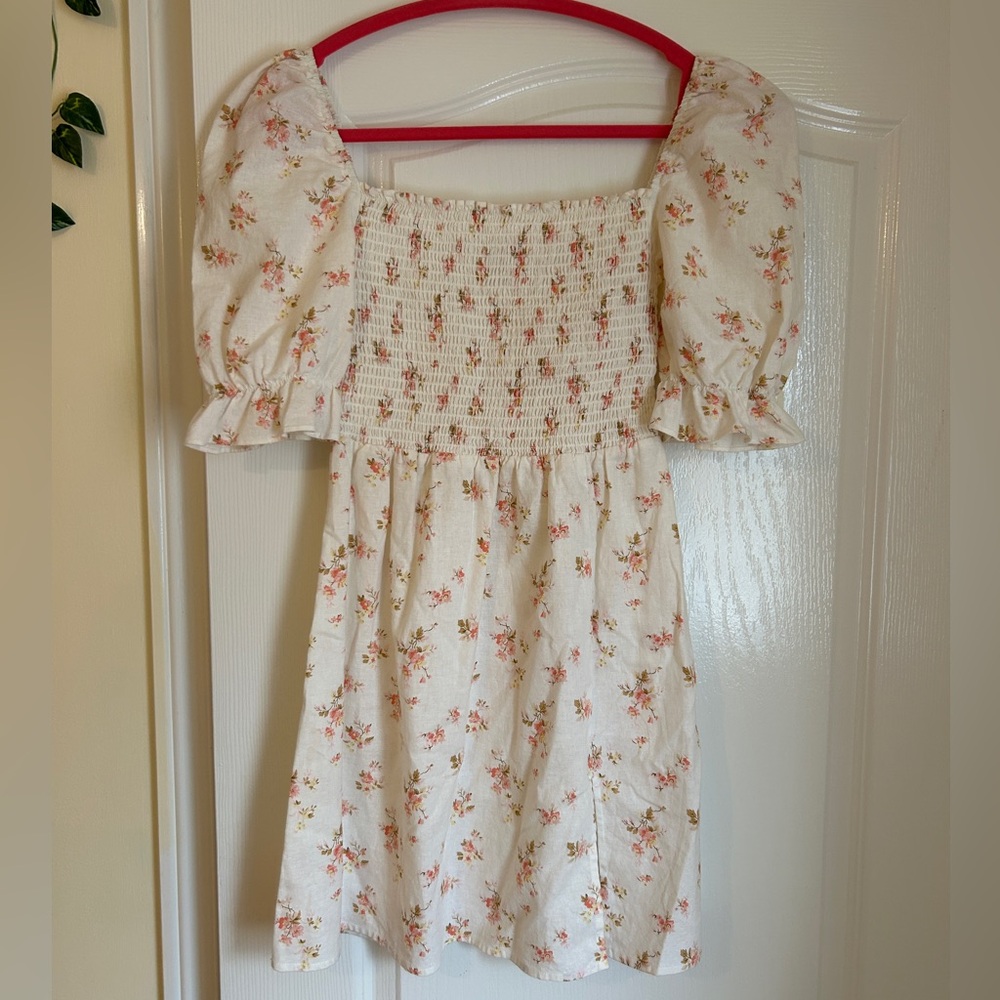 Ghanda Linen Cotton floral Dress WORN ONCE